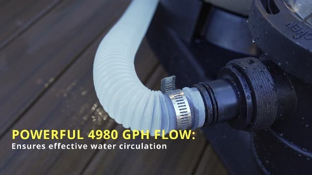 XtremepowerUS 1.5HP Variable 2-Speed Above Ground Swimming Pool Pump High Flow Swimming Pump Strainer with 1.5" Inch Slip On Fitting Adapter For Aboveground Pool