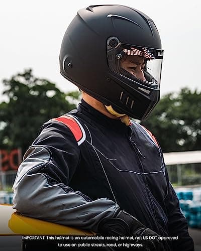 ILM Snell SA2025 Full Face Auto Racing Helmets Lightweight Fiberglass for Adult Men and Women Model 890