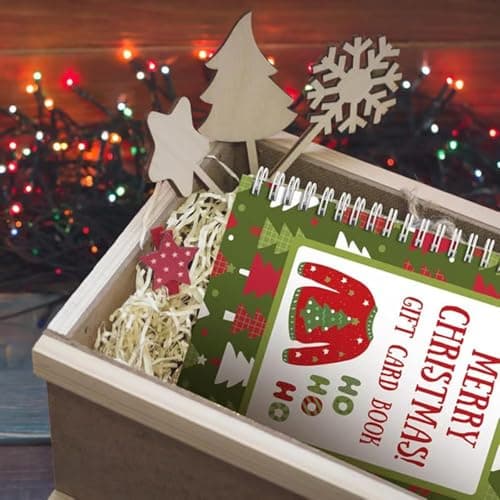 Merry Christmas! Gift Card Book, 5x7 Color Spiral-Bound Merry Christmas Card Book, Christma Gift Cards Books Holder, DIY Personalized Xmas Gifts for Family, Friends, Students (1pc)