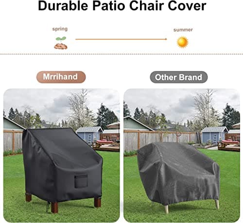 Patio Chair Covers Waterproof, Mrrihand Lounge Deep Seat Cover, Heavy Duty Outdoor Lawn Patio Furniture Covers (29" W x 30" D x 36" H - 2 Pack)