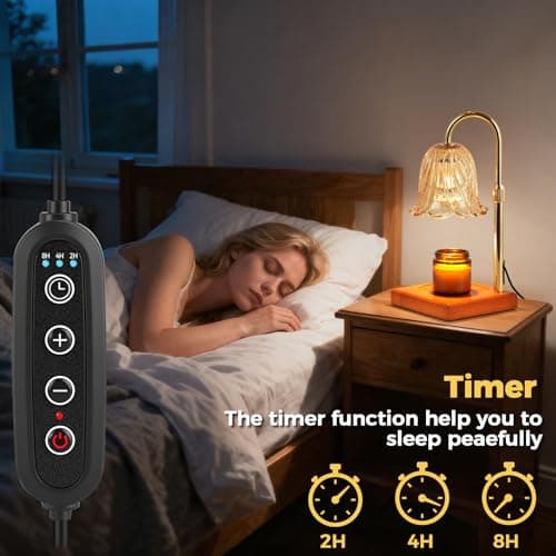 Candle Warmer Lamp with Timer Dimmable, Birthday Gifts for Women Mom, House Warming Gifts New Home Decor, Wax Melt Warmer for Jar Candles with 2 Bulbs