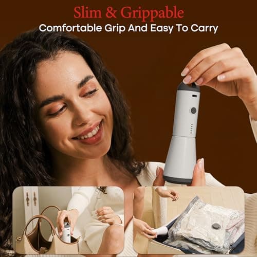 Vacuum Bags for Travel with Rechargeable air Pump, 15 Pack Carry-on Size Compression Packing Bags for Luggage and Suitcase, Space Saver for Clothes and Clothing Travel