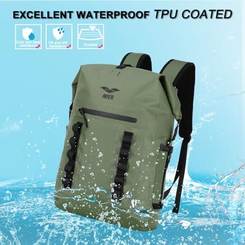 MIER Dry Bag Waterproof Backpack 30L Dry Sack Heavy Duty Roll-Top Closure for Kayaking, Beach, Boating, Swimming, Surfing