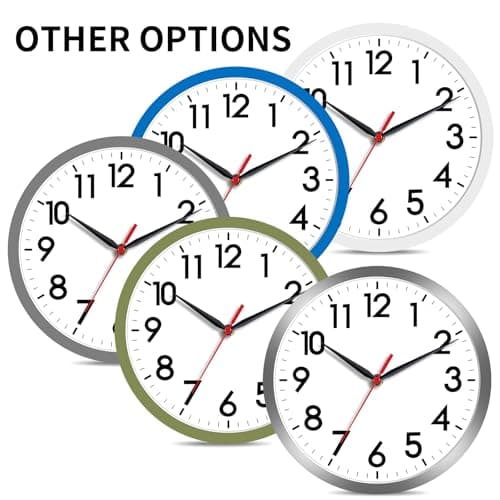 AKCISOT Wall Clock, Modern Small Wall Clocks Battery Operated 8 Inch, Silent Non-Ticking Analog Classic for Office, Home, Bathroom, Kitchen, Bedroom, School(Black)