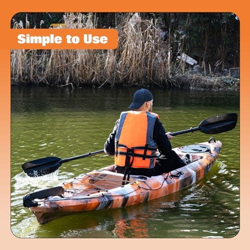 11.9 ft Fishing Kayak for Adults, Sit on Top Kayak with Paddle & Comfortable Seat, Hard Shell Recreational Ocean Fishing Boat for Lake River Sea, 661 LBS Capacity