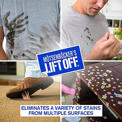 Motsenbocker’s Lift Off 43206 16-Ounce Grease and Oil Stain Remover Spray Eliminates Tough Stains on Carpets Fabric and Upholstery Use as Pre-Wash Laundry Treatment, clear