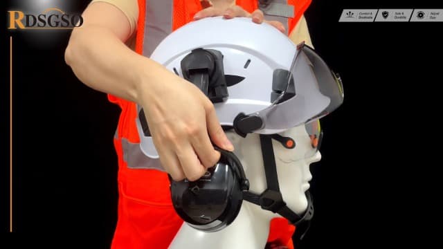 ANSI-Certified Industrial Safety Helmet RGS-6C with Adjustable Vents, 6-Point Suspension Hard Hats for Construction, Rescue, Outdoor Work