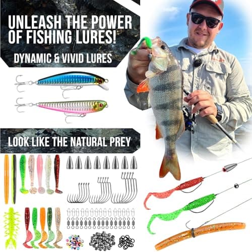 PLUSINNO Fishing Backpack with Tackle Boxes, Waterproof Fishing Sling Tackle Bag For Fishing Gear With Rod Holder, Fishing Gifts for Men With Fishing lures, Fishing pliers, Fish Lip Gripper.