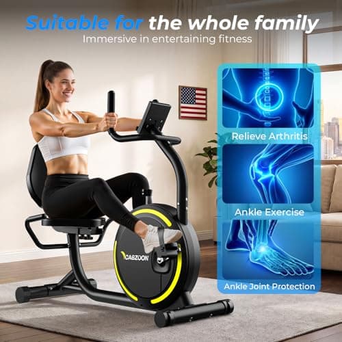 Recumbent Exercise Bike for Home Heavy-Duty Stationary Bike For Seniors Bicycle Exercise Machine Bicycle LCD Monitor,265LBS,8 Level Resistance Black