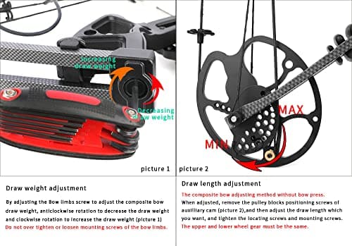 Compound Bow Kit, Hunting & Targeting, Limb Made in USA, Draw Weight 0-70 lbs Adjustable, Draw Length 9”-31",up to IBO 325FPS Speed, Package with Archery Hunting Accessories