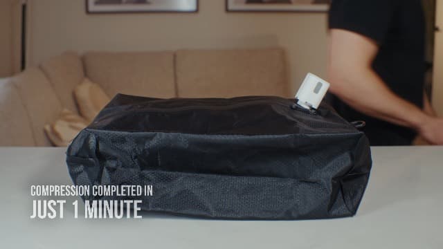 HONKID Vacuum Bags for Travel with Wireless Pump (2PC) - IP67 Waterproof Reusable Vacuum Compression Travel Bags for Luggage, Suitcase and Backpack, Space Saver for Clothes & Travel Clothing