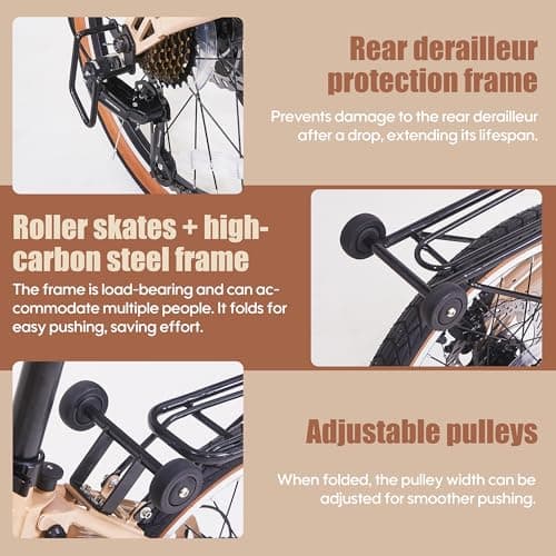 20 Inch Folding Bike for Adults, 7-Speed Foldable Bike for Women & Men, Foldable Bicycle with Dual Disc Brake, Portable Commuter City Bikes with Adjustable Saddle