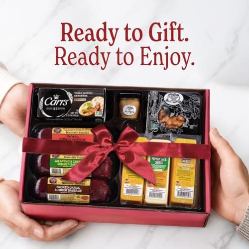 Wisconsin Cheese Company - Ultimate Cheese & Meat Holiday Gift Box - Smoked Summer Sausages, 100% Wisconsin Cheese, Crackers, Pretzels & Mustard | Perfect for Parties, Charcuterie Boards, and Holiday Gifts
