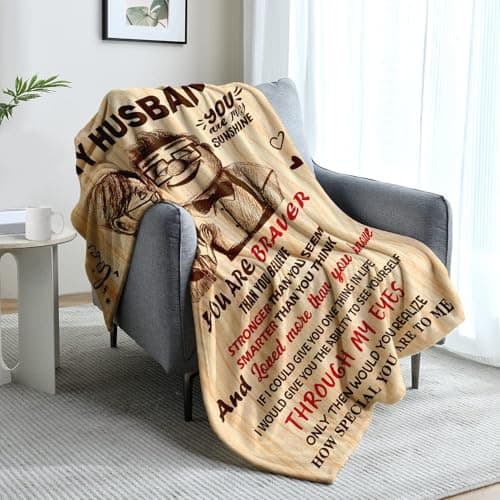 Birthday Gifts for Husband from Wife - Anniversary Wedding Gifts for Men - Romantic Love Present for Him - Christmas Fathers Valentines Day Birthday Gift Ideas for Husband - to My Man Blanket 50"x60"