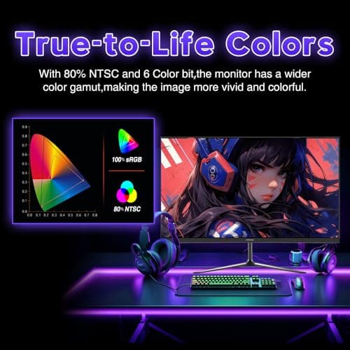 Viewedge 24 Inch Gaming Monitor 1080p 144hz, VA 1ms FHD Computer Monitor with 100% sRGB, Bluelight Filter, HDMI & VGA Port, Support Wall Mount