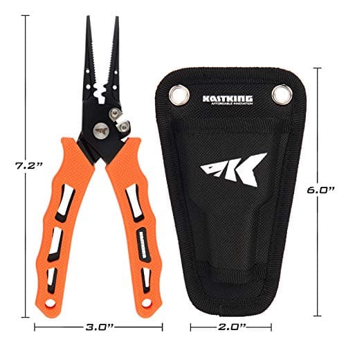 KastKing Cutthroat 7 inch Fishing Split Ring Pliers, 420 Stainless Steel Fishing Tools, Saltwater Resistant Fishing Gear, Tungsten Carbide Cutters