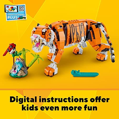 LEGO Creator 3 in 1 Majestic Tiger Building Set, Transforms from Tiger to Panda or Koi Fish Set, Animal Figures, Collectible Building Toy, Gifts for Kids, Boys & Girls 9 Plus Years Old, 31129 B09FM57L7B