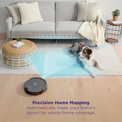 Shark Navigator Robot Vacuum and Self-Empty Base with Bagless 60-Day Capacity Self-Empty Base, SmartPath Navigation, Powerful Pet Hair Pickup, Anti-Hair Wrap, For Carpets & Hard Floors, Grey, RV2120AE