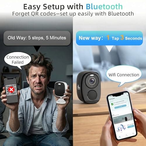 Rraycom 4Pack 5G/2.4G Security Cameras Wireless Outdoor,2K Battery Powered AI Motion Detection Siren Alarm WiFi Home Indoor Camera, Color Night Vision, 2-Way Talk, Waterproof, Works w/Alexa, Cloud/SD