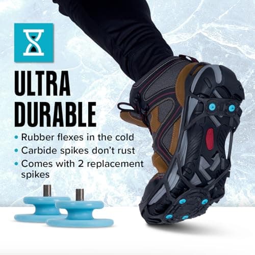 Due North Everyday G3 Ice Cleats for Shoes & Boots - Traction Spikes for Men & Women to Improve Grip on Snow & Ice