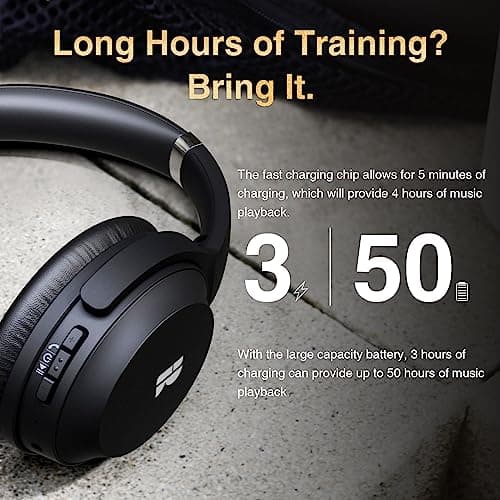 Bluetooth Headphones, Premium Active Noise Cancelling Wireless Headphones Over Ear, 50H Playtime, Hi-Res Audio, Deep Bass, Memory Foam Ear Cups for Travel, Home Office