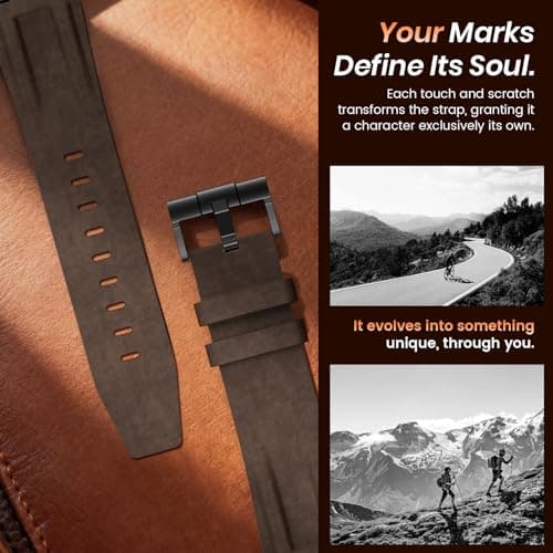 LETOID Leather Band Compatible with Apple Watch Ultra 3 /Ultra 2 /Ultra 49mm 46mm 45mm 44mm Bands, Women Men Vintage Genuine Leather Strap for iWatch Series 11 10 9 8 7 6 5 4, SE 3 2 1, Ultra 3 2 1