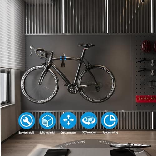 Urban Deco Bike Repair Stand Bench Mount Bike Stand Wall Mounted Bike Work Stand Bicycles Maintenance Rack Bike Clamp for Road Mountain Bike,Road Bike (13.6 inch Curved)