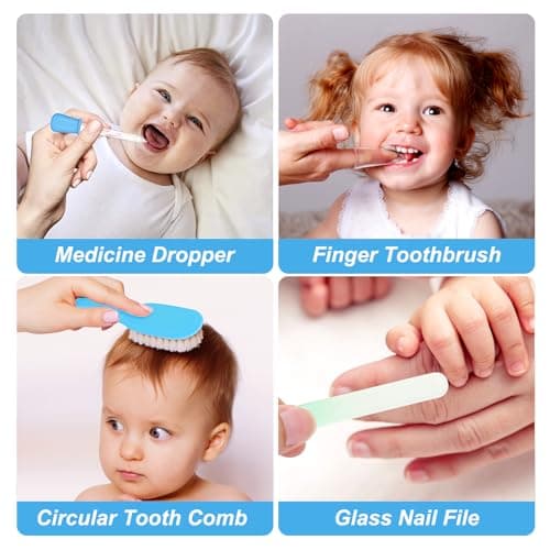 Baby Grooming Kit, Infant Safety Care Set with Hair Brush Comb Nail Clipper Nasal Aspirator,Baby Essentials Kit for Newborn Girls Boys B0B8NKVDJH