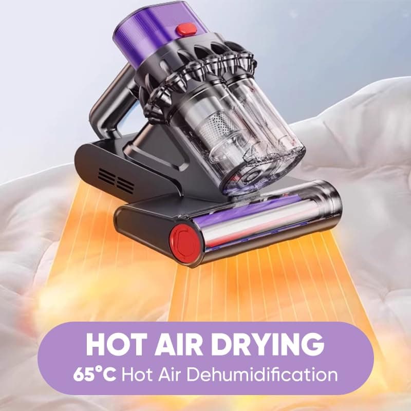 Saker Powerful UV Bed Vacuum Cleaner: Mattress Vacuum Cleaner with Hot Air| 14kPa Suction Power with HEPA Filtration - High-Frequency Tapping & Smart Dust Sensor for Bed,Couch,Fabric Cleaning