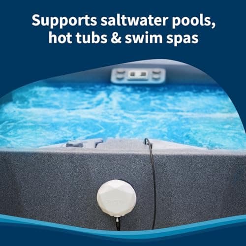 Crystal Smart Water Monitor for Salt Water Pools & Hot Tubs - 24/7 Continuous Digital Water Testing with App Notifications & Customized Chemical Dosing (New Model)