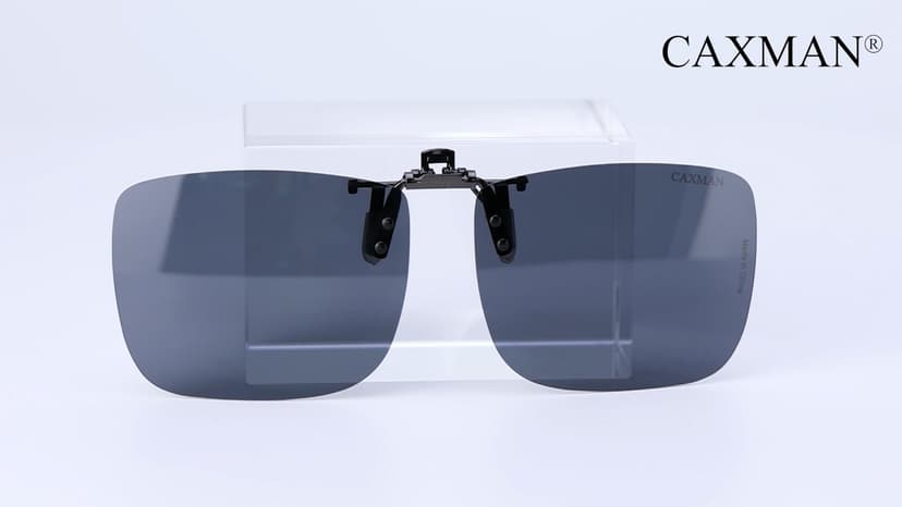 CAXMAN Polarized Clip On Sunglasses Over Prescription Glasses for Men Women UV Protection