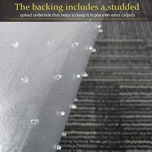 Plastic Office Chair Mat for Carpeted Floors, Heavy Duty Floor Mat,Eco-Friendly Series Studded Carpet Desk Chair Mats-36'' x 48'' (36 inches X 48 inches- NO Lip)