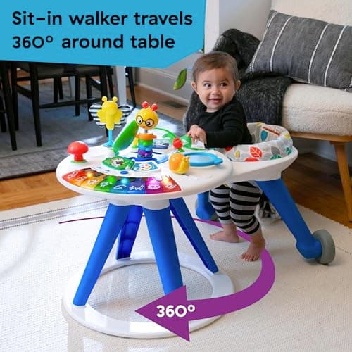 Baby Einstein Around We Grow 4-in-1 Walker, Discovery Activity Center and Table, Age 6 Months and up