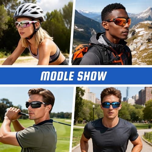 XVXV Polarized Sports Sunglasses for Men - UV Protection Half Frame Sun Glasses for Running Fishing