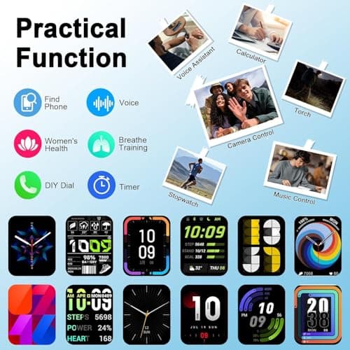 Smart Watch for Men Women, 2026 Smartwatch(Answer/Make Call) , 1.91" New Fitness Watch with 120+ Sport Modes, Fitness Tracke with Pedometer/Sleep Monitor/Heart Rate/IP68 Waterproof, for Android/iPhone