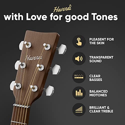 HAVENDI® Guitar Strings I Acoustic guitar strings with Phosphor Bronze Coating I Brilliant Sound Quality I Includes 3 Picks