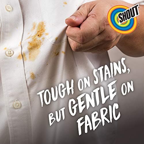 Shout Advanced Grease Busting Foam, Laundry Stain Remover, Oil and Grease Stain Remover for Clothes Laundry; Works on motor oil, bike grease, cooking oil, and more! 18oz Can