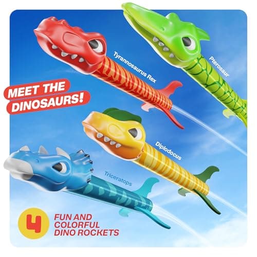 Ninja Blast Dinosaur Toy Rocket Launcher for Kids Toys for Kids 3-5 5-7 4-6 - Outdoor Toys for Kid Ages 4-8 - 3 4 Year Old Boy Birthday Gift - Gifts for Boys Age 3 4 5 6 Years Toy for Toddlers