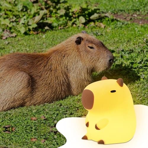 YuanDian Capybara Night Light - Adorable Silicone Lamp for Kids, Babies, Adults | Cute Capybara Gift, Nursery Bedroom Decor B0CQP7MPC1