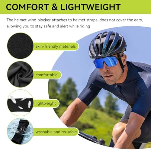 Cycling Wind Noise Blocker for Bike Helmet, Wind Noise Reducer Helmet Attachment, Wind Noise Reduction Accessories for Biking, Cycling Ear Wind Protection, 2 PCS