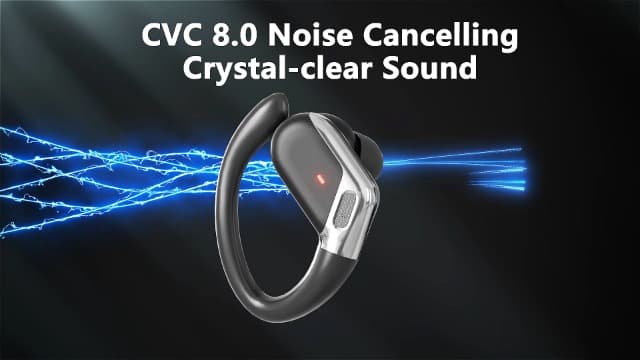 Wireless Earbud, Bluetooth 5.4 Headphones IP7 Waterproof for Sport, 50H Running Wireless Earphones with ENC Noise Cancelling Mic, Deep Bass Over Ear bud with Earhooks for Android, iOS, Workout, Gym