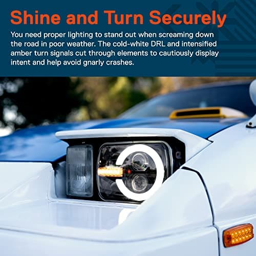 TRUE MODS 5x7 7x6 Inch H6054 Black LED Headlights H4 Sealed Beam Replacement Lamp for Jeep Wrangler YJ Cherokee XJ [DOT Approved] Ford Econoline Chevy Express GMC Savana TOYOTA Pickup Nissan D21 Dodge