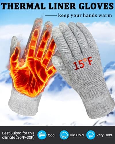 REACH STAR Winter Gloves for Women Touch Screen Thermal Lining Warm Gloves Cold Weather Christmas Gifts