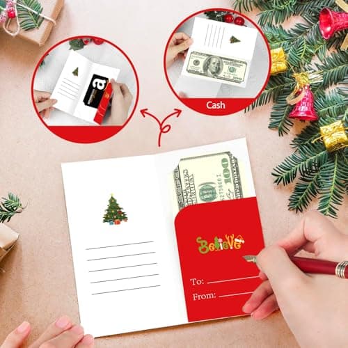 30 Christmas Money or Cards Holders with Envelopes,Unique Xmas Gift Box for Cash, Checks, or Gift Cards, Surprise Christmas Gifts for Colleagues, Friends, Classmates, and Family Members