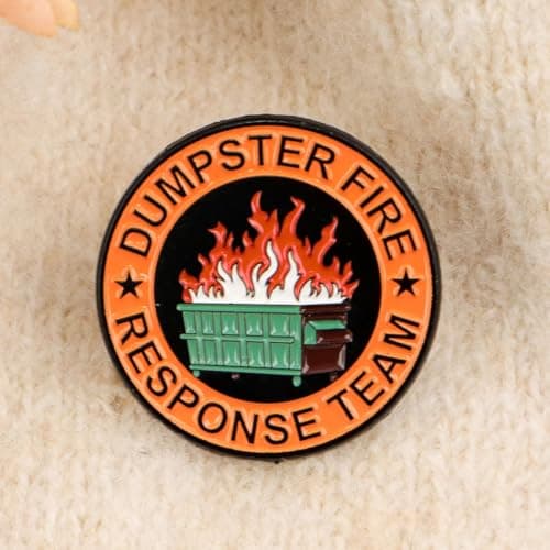 1Pcs/5Pcs/10Pcs Dumpster Fire Enamel Pins Response Team Alloy Badges for Jackets Hilarious Gifts for Coworkers Team Members