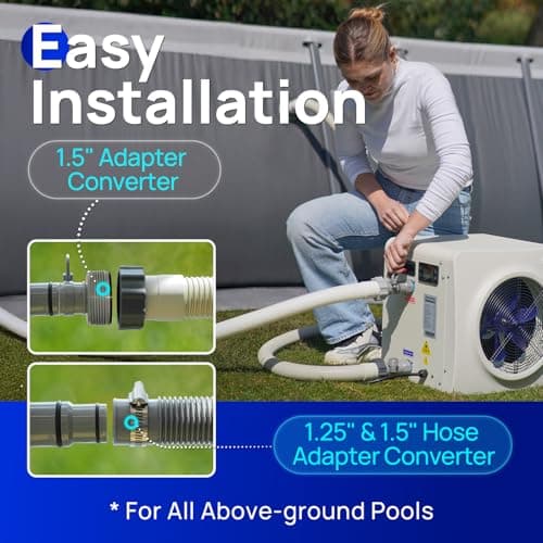 AQUASTRONG Swimming Pool Heat Pump,Electric Pool Heater for Above Ground and Inground Pool,Heating and Cooling Pool Heater Pools Up to, 5000 Gallons