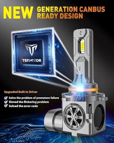 Termitor 9005 9006 Bulbs Combo, 110,000LM 1300% Ultra Bright, True 1:1 Mini Halogen Size, Plug and Play No Adapter, HB3 HB4 Fog Light Conversion Kits, 85000+ Hours Lifespan, Pack of 4