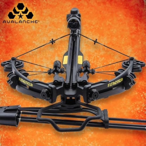 AVALANCHE Thunderstruck Blade Crossbow with Scope - Composite Stock, Fiberglass Limbs, Aluminum Barrel, Picatinny Rail, Anti-Fire Safety, 175-LB Draw-Weight, 340 FPS, Use for Hunting Game - Length 36”
