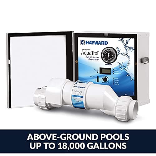Hayward W3AQ-TROL-RJ AquaTrol Salt Chlorination System for Above-Ground Pools up to 18,000 Gallons with Return Jet Fittings, Straight Blade Line Cord and Outlet