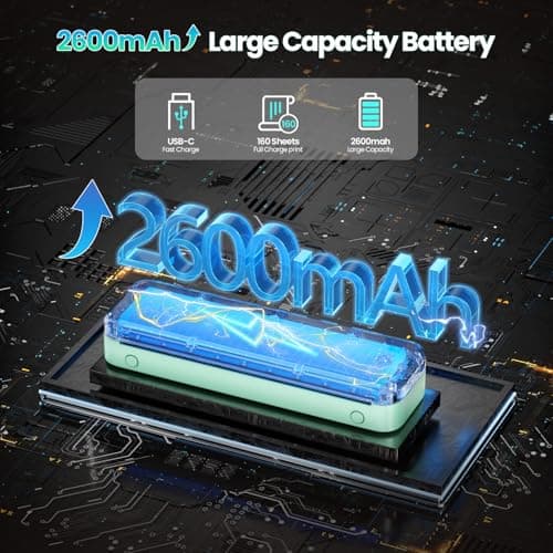 Phomemo Portable Printers Wireless for Travel Upgraded, M834 Bluetooth Label Printers 8.5" x 11"& A4 Size,Desktop Label Printers with Carry Case for Travel,Office,School,Car,Home,Light Green